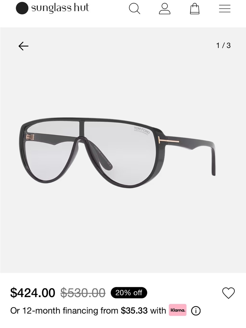 Tom Ford Women's Black Shield Sunglasses with Gold Accents